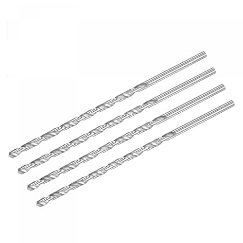 Image of sourcing map HSS(High Speed Steel) Extra Long Twist Drill Bits, 6mm Drill Diameter 200mm Length 4 Pcs