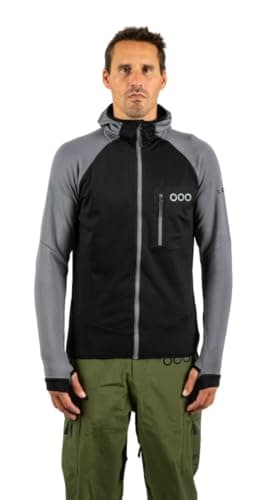 Image of ECOON ECOACTIVE Men's Hybrid Insulated Jacket with Hood Black and Grey, dark grey, L