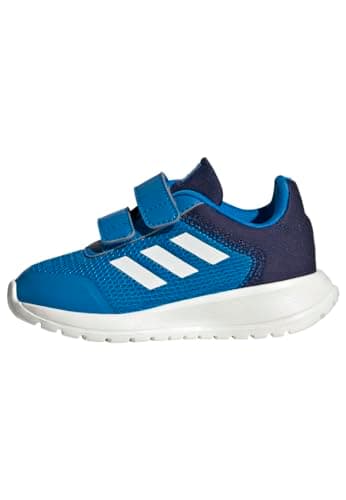 Image of adidas Unisex Baby Tensaur Run Shoes, Blue Rush/Core White/Dark Blue, 3 UK Child