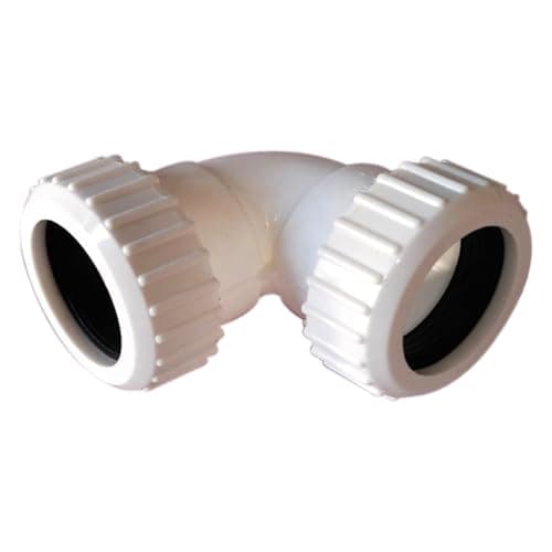 Image of Waste Compression 90 Degree Bend Elbow - White 90 Degree 32mm Waste Knuckle Pushfit (Pack of 2)
