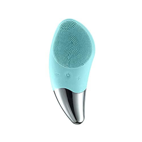 Image of SONGQEE Sonic Facial Cleansing Brush Electric, Waterproof Silicone Face Massager Brush Rechargeable Face Scrubber, Mini Skin Cleanser Exfoliator for Anti-Aging Skincare (Green)
