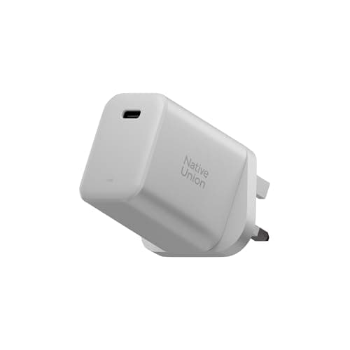 Image of Native Union Fast GaN Charger PD 45W – Ultra-Compact Power Delivery Enabled USB-C – Made of Recycled Materials – For MacBook Air, iPads, iPhones, Pixel, Galaxy & Other USB-C Devices (White)