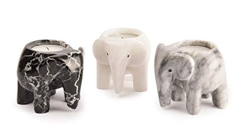 Image of Marble Elephant Tea Light Candle Holder Collection - Monochrome Collection