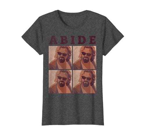 Image of The Big Lebowski Abide Four Box Up T-Shirt, Women, Dark Heather Grey, 3X-Large