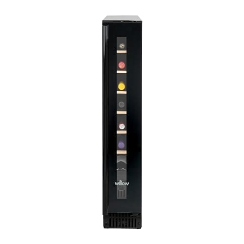 Image of Willow W15WCB 20L Under Counter Wine Fridge/Wine Cooler, 4* Rating, Digital Display with Touch Control, Ventilated Cooling, 2 Years Warranty - Black