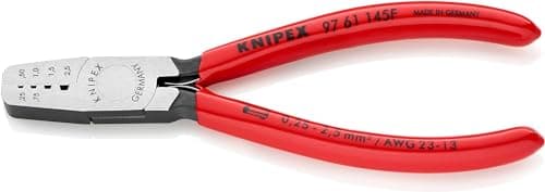 Image of Knipex Crimping Pliers for wire ferrules plastic coated 145 mm 97 61 145 F