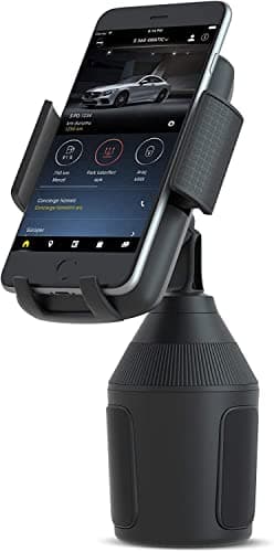 Image of SEEKONE Universal Car Phone Holder Cup Holder Cell Phone Mount with Three-Side Grips and One-Touch Design Compatible with All Smart Phone
