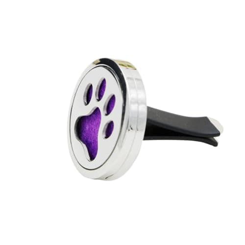 Image of WEKADRIN Car Air Freshener Clip with 2pcs Felt Pads Car Essential Oil Diffuser Dog Palm Shape Alloy and Stainless Steel Material Safe and Easy to Install for Random Color