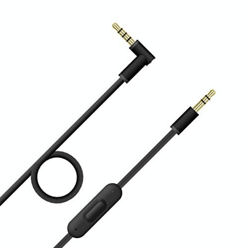 Image of Beats Replacement Audio Cable Cord Wire with in-line Microphone and Control for Beats by Dr Dre Headphones Solo Studio Pro Detox Wireless Mixr Executive Pill (Black)