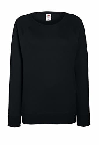 Image of Fruit of the Loom Womens Fit Lightweight Raglan Sweatshirt Black S