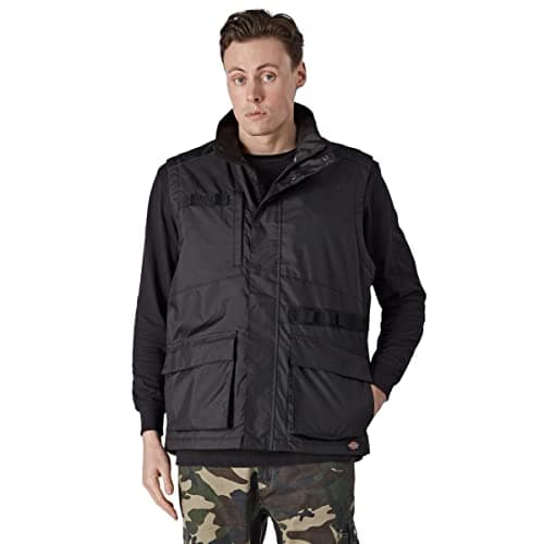 Image of Dickies Zip Up Sleeveless Black Mens Utility Work Vest DK0A4XT6BLK1