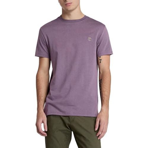 Image of Timberland Mens Crew Neck 'Dunstan River' T-Shirt - Short Sleeved - Slim Fit (Vintage Violet) M