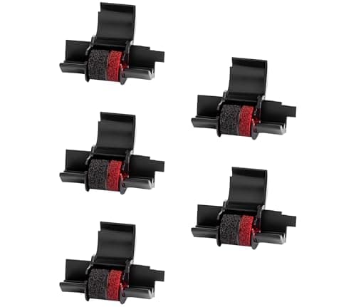 Image of Msudoku Compatible with Calculator Ink Roller Ribbon Replacement for IR40T IR-40T CP-13 MP-12D Sharp EL-1750V P23-dhv CP13 EL-1801V HR-100TM HR-170RC Printer (Black and Red, 5 Pack)