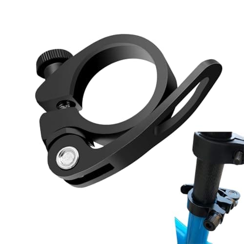 Image of Bike Seat Post Clamp,Black Aluminum Alloy Seatpost Clamp Quick Release Seatpost Clamp Bicycle Quick Release Seatpost Bicycle Mounting Tube Fittings for Road & Mountain Bikes (31.8mm)