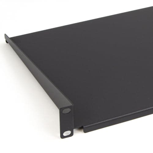 Image of kenable Fixed Cantilever Shelf 1U 250mm Deep Black 19 inch Data Cabinet Rack Mount for Routers CCTV Recorders Non-Rackmount Equipment Single Pack