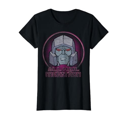 Image of Transformers All Hail Megatron Retro Portrait Logo T-Shirt, Women, Black, Medium
