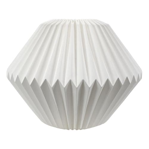 Image of ValueLights | Easy Fit White Geometric Origami Hexagon Paper Pleated Light Shade Living Room Bedroom Lampshade | Shades, Home Décor & Improvement Essential | Included LED Bulb | 395mm Shade Width
