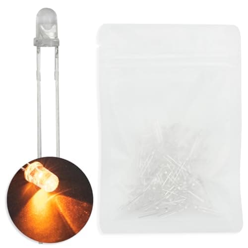 Image of Innfeeltech 100pcs 3mm White Bulb Yellow Light LED Diode Lights DC 1.9V~2.1V 20mA 3mm Electronics Emitting Components Light Diodes LEDs