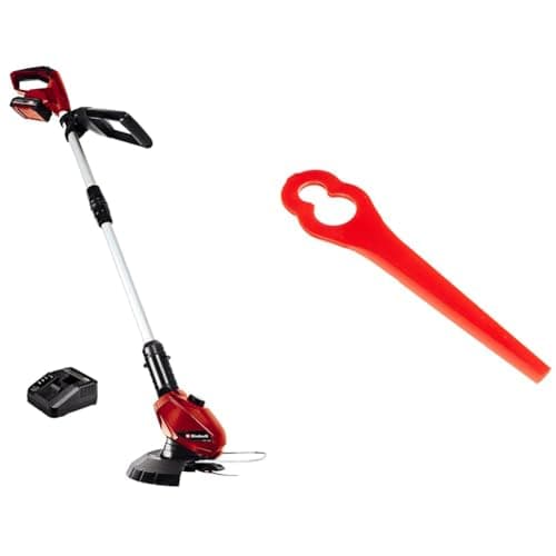 Image of Einhell Power X-Change 18V Cordless Strimmer With Battery And Charger - 24cm Cutting Width, Lightweight Cordless Grass Trimmer and Lawn Edger, Includes 40 x Blades - GE-CT 18 Li Garden Strimmer