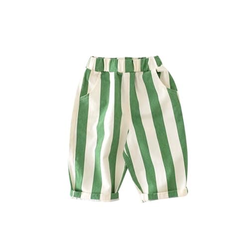 Image of duxyoz Baby Boys Girls Cotton Trousers Soft Comfy Lightweight Lounge Pants Classic Stripe Printed Casual Summer Trousers Elastic Waist Infant Kid Toddler Sweatpants Unisex Joggers Bottoms 12-18 Months