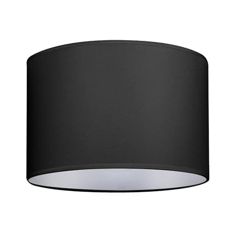 Image of GIGGI Fabric Lamp Shades, 8" Black Light Shade, Modern Lampshades for Ceiling Lights, Table Lamps and Floor Lamps, Easy Fit Pendant Light Shades Ceiling for Living Room, Bedroom, Kitchen, Hallway