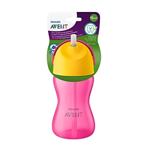 Image of Philips Avent Sippy Cup for Toddlers & Babies, 300ml/10oz, BPA Free, Pink & Orange (Model SCF798/02)
