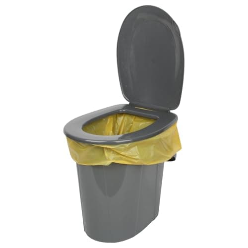Image of 24L Portable Camping Toilet – Bucket-Style Loo with Hinged Seat & Lid, Lightweight & Sturdy, 41×35 cm • Height 42.5 cm – Ideal for Tents, Vans, Festivals, Garden/Renovation Backup (Anthracite)