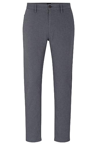 Image of BOSS Mens Chino Tapered Tapered-fit Chinos in Stretch-Cotton Satin