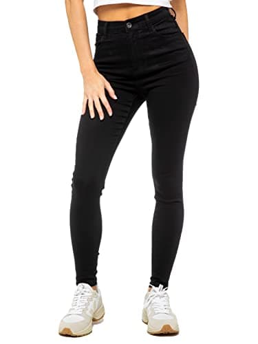 Image of 989Zé ENZO Womens Jeans Skinny Stretch Jean High Waisted Denim Pants EZL420 Jeans Black 16