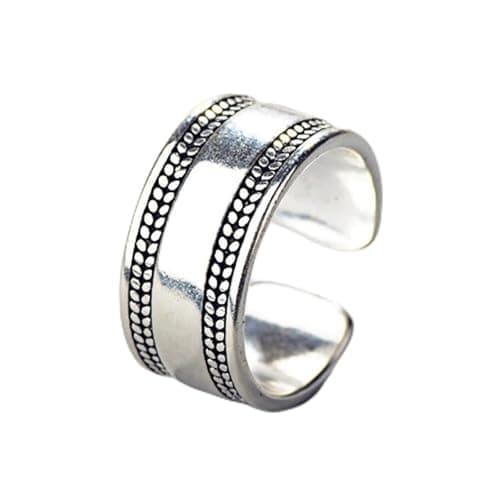 Image of 925 Sterling Silver Vintage Ring Simple Width Silver Adjustable Rings For Women & Men