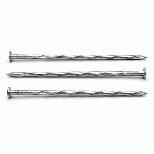 Image of 3mm x 60mm (Pack of 100) Extra Strong Hardened Heavy Duty Zinc Plated Square Twisted Nails for Constructions and Woodwork - N15A