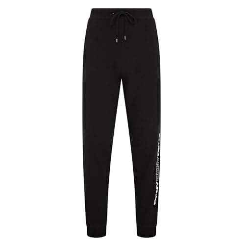 Image of DKNY Trojan Mens Lounge Pants | 100% Cotton | Tailored Joggers for Men with Branded Stripe, Drawstring Waist & Deep Pockets | Comfortable Jogging Bottoms Men |