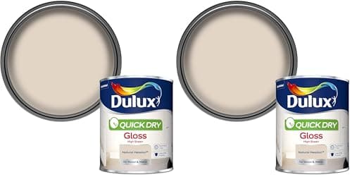 Image of Dulux Quick Dry Gloss Paint For Wood And Metal - Natural Hessian 750Ml (Pack of 2)
