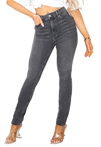 Image of UC Ex High Street Brand Skinny Jeans for Women, Ladies High Waist Jean Skinny Stretch Pants Grey