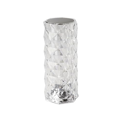 Image of Eglo Cordless LED Table lamp Lucignano, Wireless Battery Bedside Light, USB Rechargable Indoor Lighting, RGB Colour Change, Transparent Plastic, Crystal Effect, Touch Function