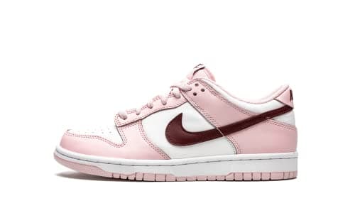 Image of Nike Boys' Dunk Low SE Sneakers, Pink White Burgundy, 5.5 Big Kid