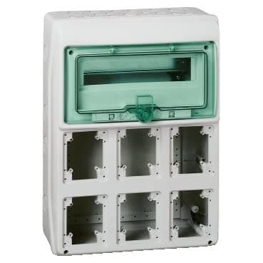 Image of Schneider Electric 13181 ENCLOSURE KAEDRA FOR 6 SOCKETS, White