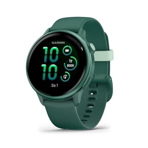 Image of Garmin vívoactive 6, 42mm GPS smartwatch, AMOLED touchscreen, all-day health monitoring, personalised fitness features, advanced sleep coaching, Music, up to 11 days battery life, Jasper Green