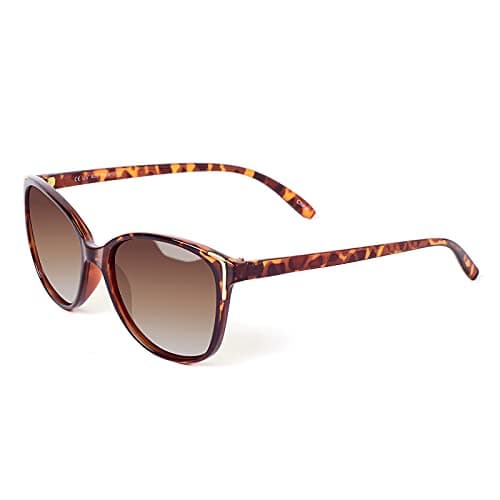 Image of Face Shadow Cat Eye Sunglasses for Women Polarized Fashion Metal Decoration Ultralight UV400 Protection Brown