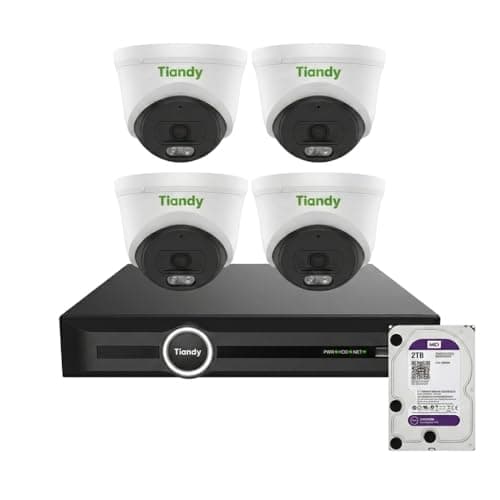 Image of ColorMaker 4-Camera CCTV System, PoE, Outdoor & Indoor, 4MP, 24/7 Full Colour, 5 Channel NVR, 2TB HDD