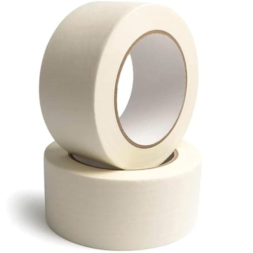 Image of Apex Business Supplies 2 Rolls Masking Tape 50mm X 50m Multipurpose | Painters 2 inch Masking Tape For Painting | Paper Tape, Diy Use Painting Walls, Crafts & Decorators Painters Tape