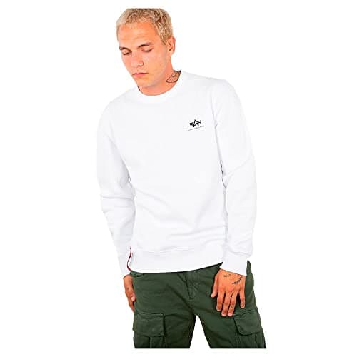 Image of Alpha Industries Basic Sweater Small Logo Sweatshirt for Men White