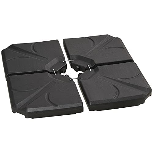 Image of Outsunny Set of 4 Parasol Base Stand Weights for Banana Hanging Cantilever Umbrella, 56kg Water or 72kg Sand Filled, Up to 84kg with Water/Sand Combo Filling, Black