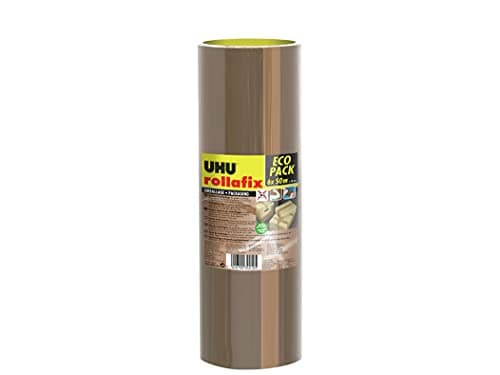 Image of UHU Rollafix Packing Tape High-Quality Packaging Tape Brown 6 x 50 m