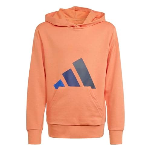 Image of adidas Unisex Kids ESSENTIALS BIG LOGO HOODIE, Dusky Orange/team royal blue/dark blue/aurora ink, 11-12 Years