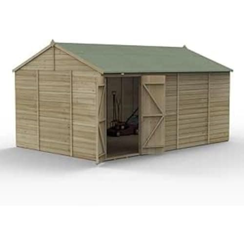 Image of Forest Garden Beckwood 15x10 Reverse Apex Shed | No Windows | Double Door|25 Year Anti-Rot Guarantee