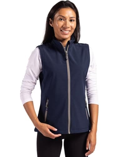Image of Clique Tempo Eco Stretch Full Zip Womens Softshell Vest, Dark Navy/Pure Slate, XXL