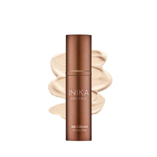 Image of INIKA Organic BB Cream Foundation - Vegan Makeup with Hydrating Prickly Pear, Jojoba, and Pomegranate Seed Oil - Lightweight, Radiant BB Glow for Balanced Skin Tone, Cream 1 fl oz