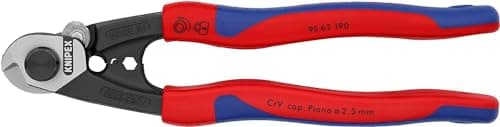 Image of KNIPEX Wire Rope Cutter Forged with Multi-Component Handles 190 mm, 95 62 190