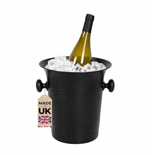 Image of Chabrias Ltd Black 100% Recycled Champagne Wine Ice Bucket Cooler 3.5 Litre Bottle Cooler Chiller UK Made
